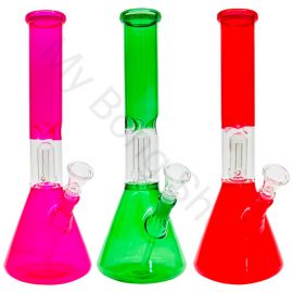 Colourful Beaker Glass Bong with Percolator (30cm)