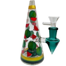 Cone Shape Glass Bong with Watermelon Design