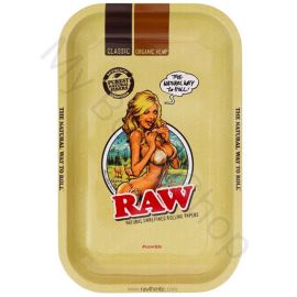 RAW Medium Metal Rolling Tray Girl