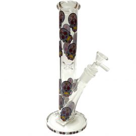 Purple Skull Straight Shooter Glass Bong