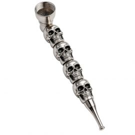 Metal Smoking Pipe with Skull Heads