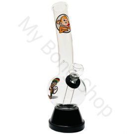 Medium Glass Bong with Glass Stem and Cone Smoking Monkey