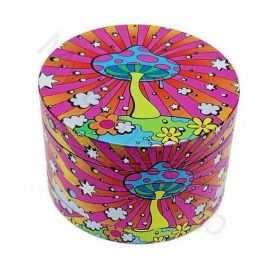 Metal Grinder Trippy Mushroom Design (4 Piece)