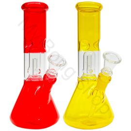 Colourful Beaker Glass Bong with Percolator (20cm)