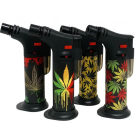 Blow Torch Jet Lighter Colourful Leaf