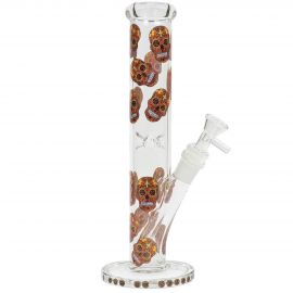 Brown Skull Straight Shooter Glass Bong