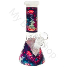 Crazy Rick and Morty Small Beaker Glass Bong 1