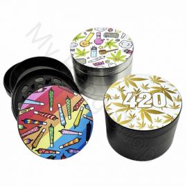 Metal Grinder with Funky Designs (4 piece)