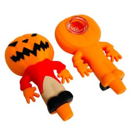 Pumpkin Man Silicone Smoking Pipe