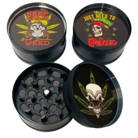 Metal Grinder with Weed Skull Designs