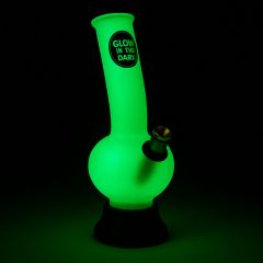 Medium Glass Bong Glow in the Dark